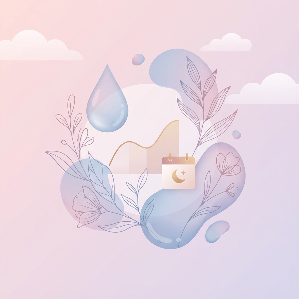 Cervical mucus and fertility signs illustration